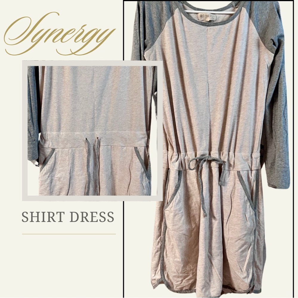SYNERGY Long Sleeve Shirt Dress Size M - Picture 9 of 9